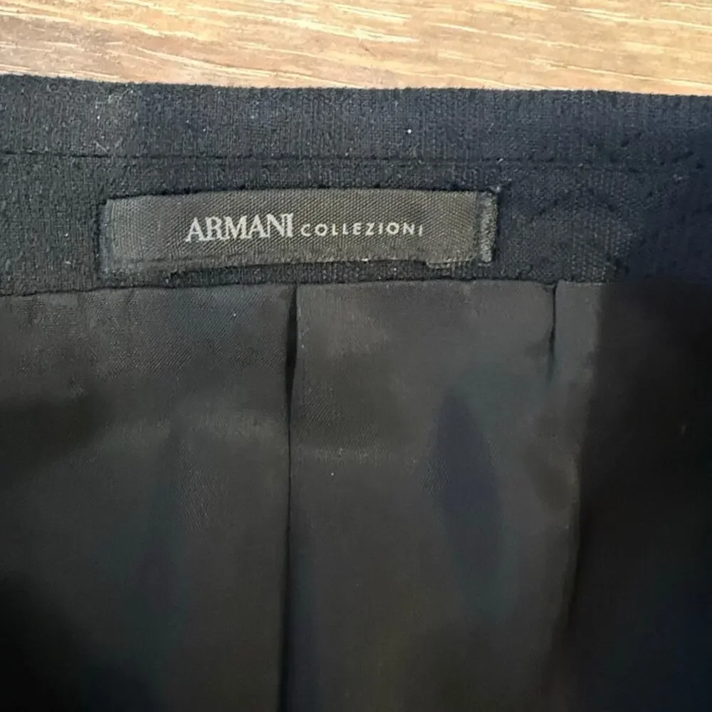 ARMANI COLLEZIONI  Black Cheron Patterned G Line Sport Coat Jacket Blazer 48 R